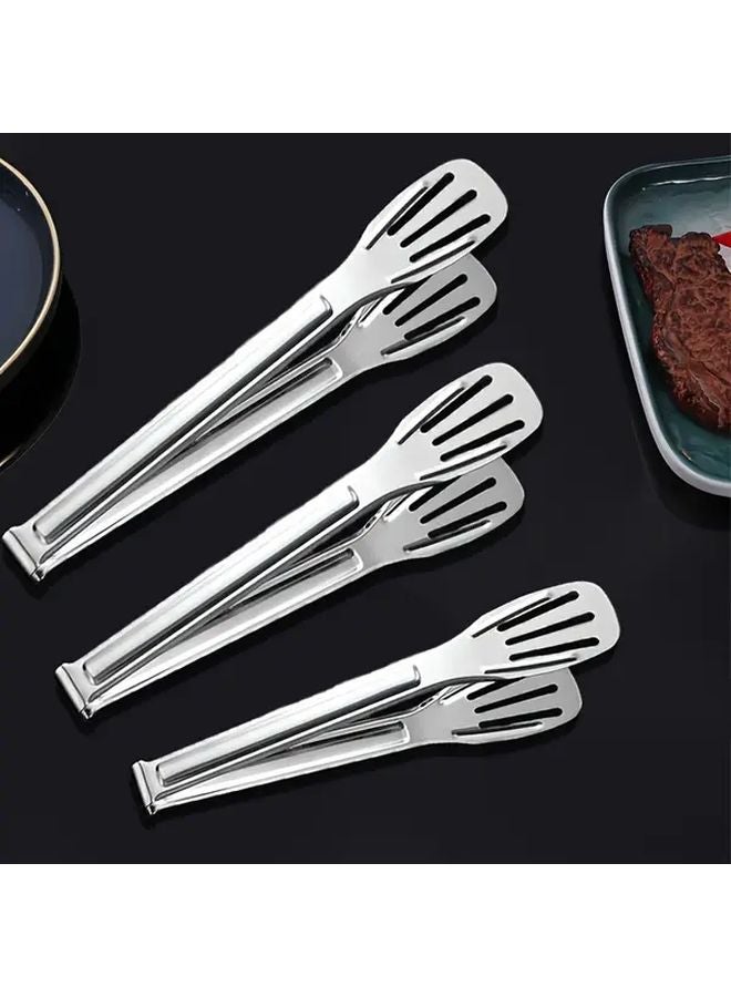 Stainless Steel Food Tongs 11 3in Salad Serving Utensils for Cooking Grilling Frying - Image 1